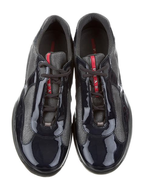 prada america's cup patent leather and bike fabric sneakers|men's black patent leather sneakers.